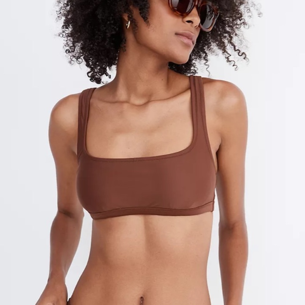 New Madewell Brown Bikini Top